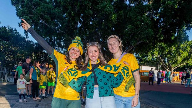 Fans ahead of the World Cup Matilda's v Sweden match at Suncorp Stadium. Photo - Stephen Archer