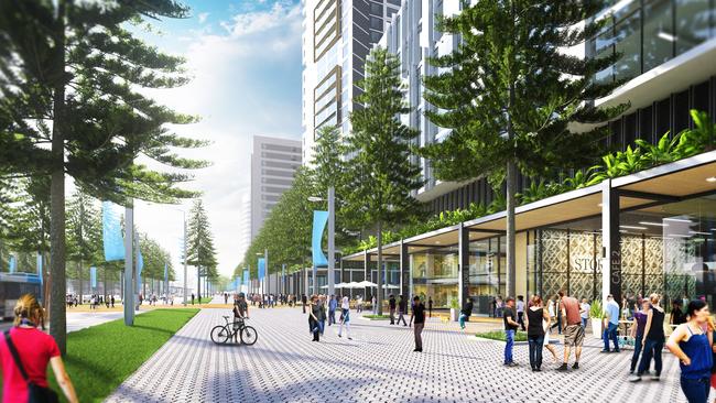 Artist's impression of Olympic Boulevard, part of the Sydney Olympic Park Master Plan 2030. Supplied: Sydney Olympic Park Authority