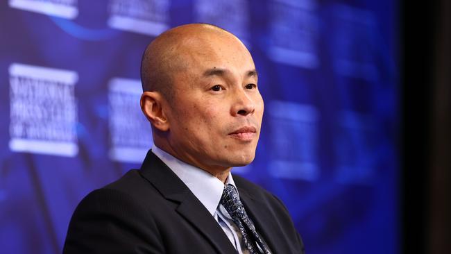 Chinese embassy spokesman Wang Xining prior to his discussion on the "China crisis" at the National Press Club. Picture: NCA NewsWire / Gary Ramage