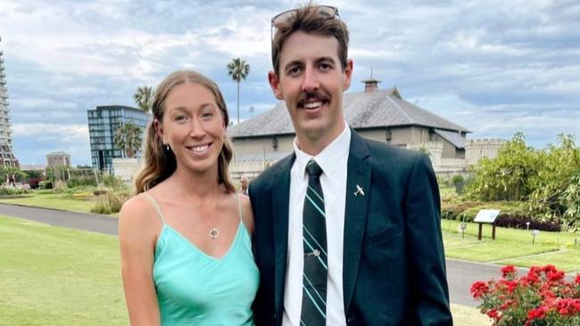 Lydia Higgins with her partner Eli Kelly, 21, who died working at the St Ives gold mine near Kambalda in Western Australia. Picture: Facebook