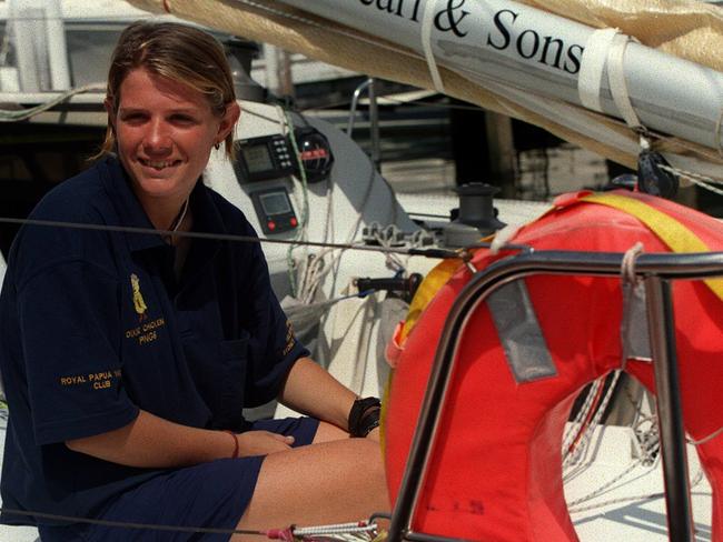 Liz Wardley at 19 before her first ever Sydney to Hobart as a skipper.