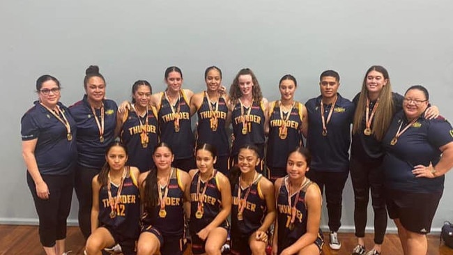 The undefeated Logan Thunder under-16 girls premier league team.