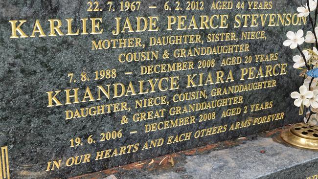 Grave site of Karlie and Khandalyce. Picture: Andrea Johnston