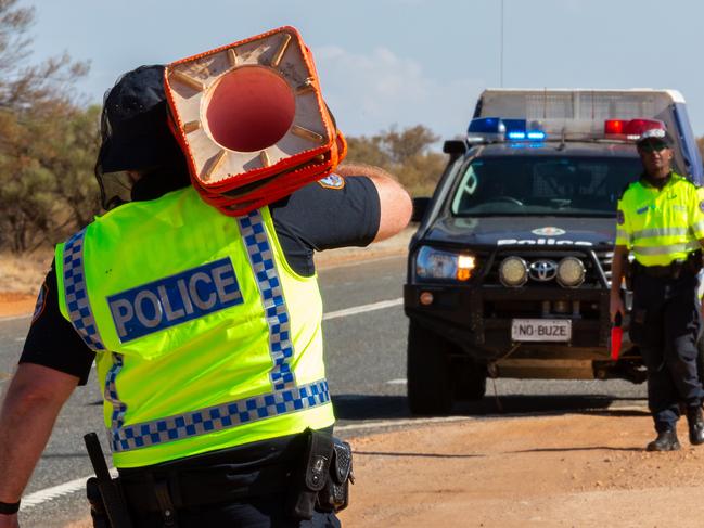 NT/SA border closure 24 March 2020. Photo: EMMA MURRAY