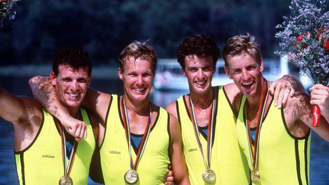 James Tomkins (right) with the Oarsome Foursome.