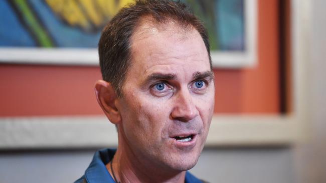 Australian coach Justin Langer in Adelaide ahead of the second Test against Pakistan. Picture: Getty Images