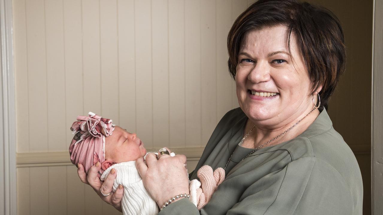 My Midwives director Liz Wilkes with baby Poppy Carter. Picture: Kevin Farmer