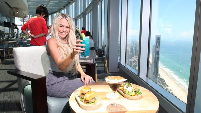 SkyPoint unveils modern new look in time for Gold CoastÃ¢â¬â¢s most breathtaking New YearÃ¢â¬â¢s Eve party, and Hayley Bogaard samples some of the new look menu. Picture Glenn Hampson