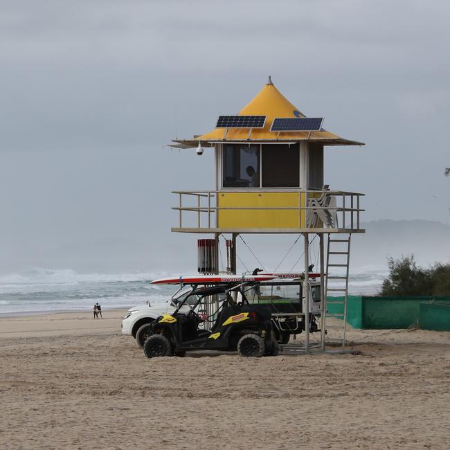 Day three of the Gold Coast lockdown. Empty beaches at Broadbeach. Picture Glenn Hampson