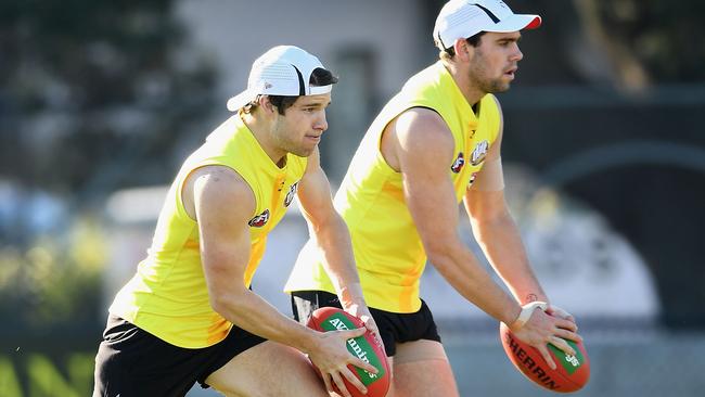 Nathan Freeman and Paddy McCartin at St Kilda training.