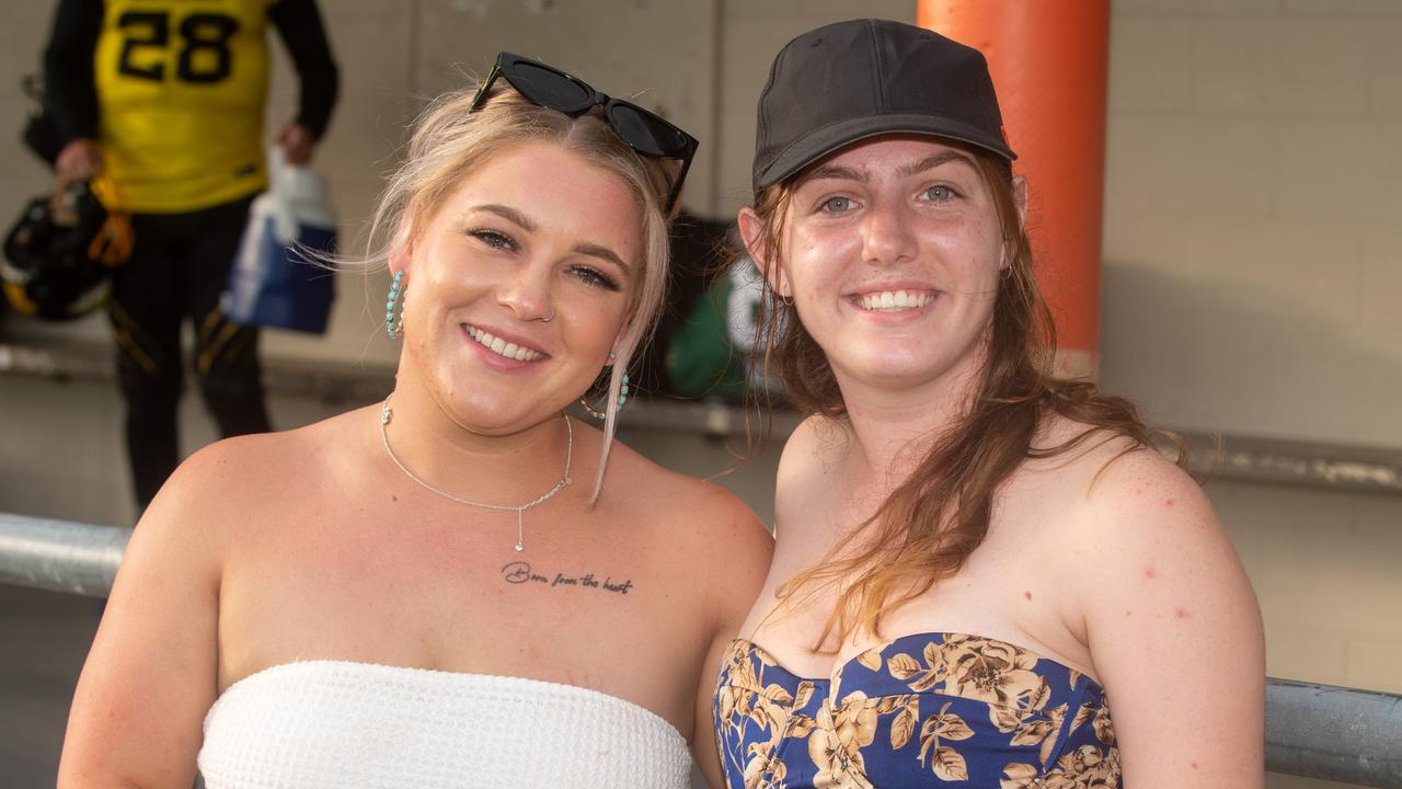 Rosey Cameron and Emielia Jansen at Mackay Gridiron vs Townsville Cyclones at West Tiger Park Walkerston. Saturday 20 January 2024 Picture:Michaela Harlow