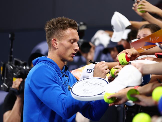 Jiri Lehecka was popular with fans after winning the Brisbane International singles title. Picture: Chris Hyde/Getty Images