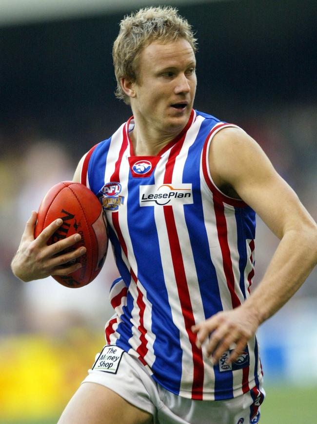 Nathan Brown in a Bulldogs heritage jumper in 2003.