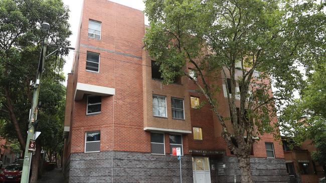 The Surry Hills unit where the man was arrested on Tuesday night. Picture: John Grainger