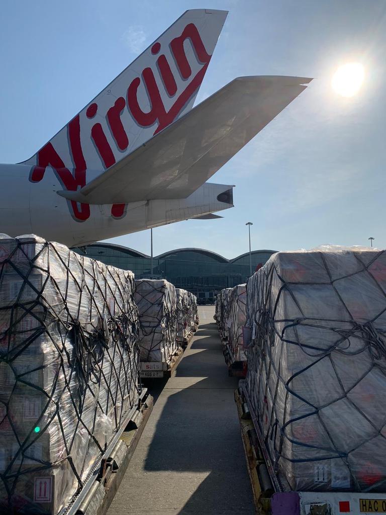 On Tuesday the airline flew more than 700,000 bottles of hand sanitiser from Hong Kong to Sydney.