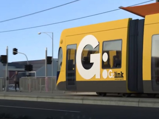 Artist's impression of a tram at Mermaid Beach. Picture: TMR