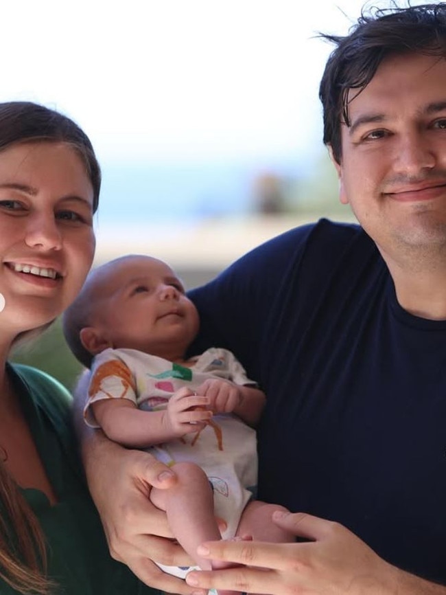 Brittany Higgins and David Sharaz in a social media post about their son. Photo: Instagram