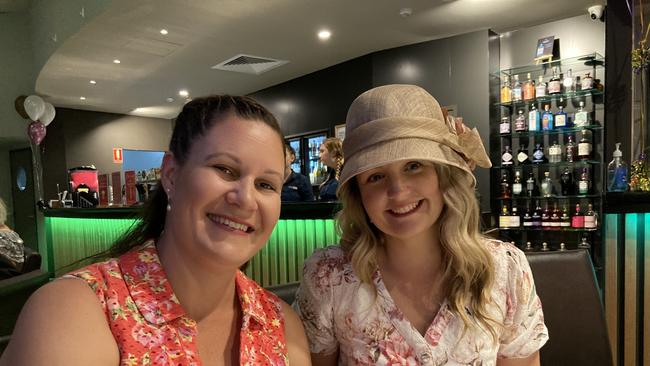 Natalie Cocks and Katrina Agnew at the Gympie RSL Melbourne Cup luncheon November 1, 2022