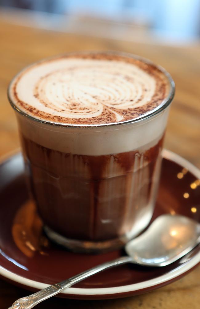 Hot chocolate with house made almond milk. Photo by Richard Gosling