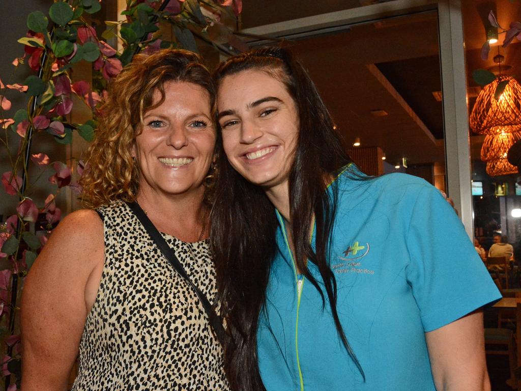 Stephanie Kapi and Carmen Chapman at the launch of Eggy at Burleigh Heads Hotel, Burleigh. Picture: Regina King.