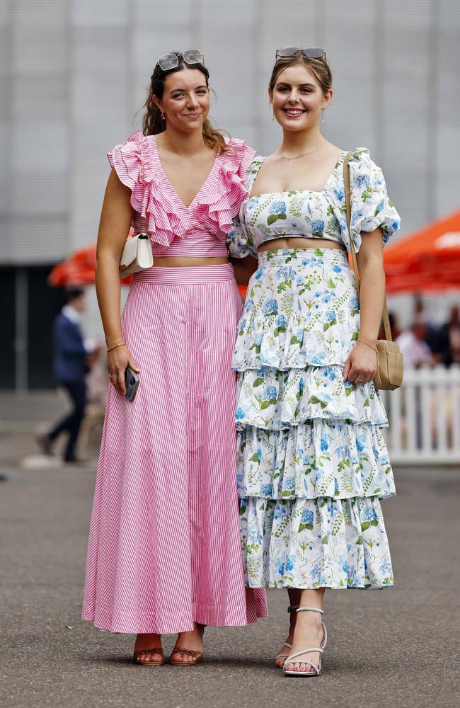 Lily Haddrill and Penelope Hill at Randwick Racecourse for The Big Dance Raceday. Picture: Sam Ruttyn