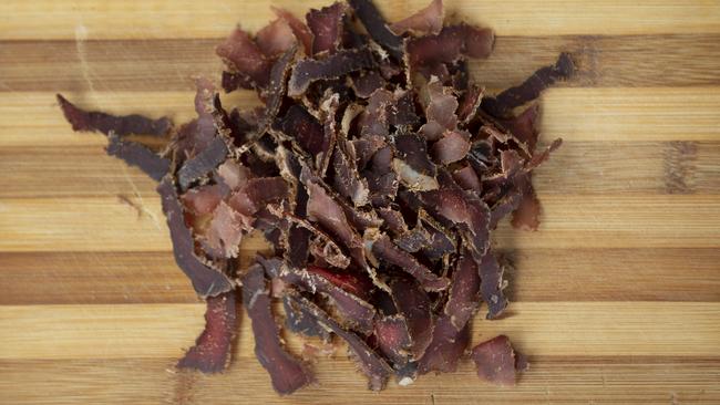 Dried out: Johan marinates the meat for up to 24 hours, then air dries it in a biltong dryer at 20-30C for up to six days. Picture: Zoe Phillips