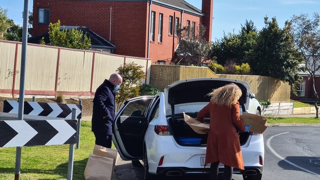Police remove evidence at the scene of a shooting at Waurn Ponds. Picture: Alison Wynd