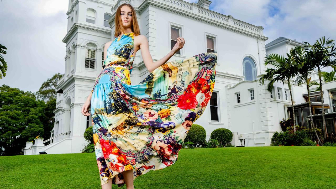 Model Lily Rendall wearing Camilla at Government House. Picture: Richard Walker