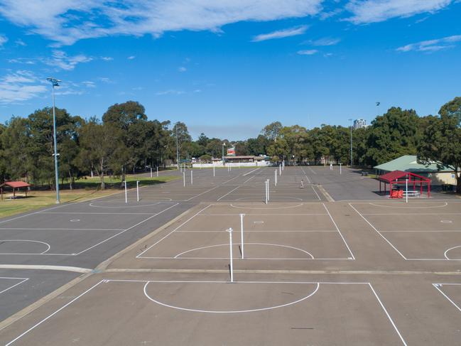 Twenty-four netball courts at Cintra Park, Concord. Picture: Ben William Photography