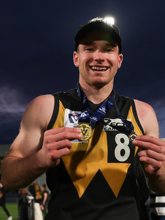 Henderson after winning the Norm Goss Medal as best afield in Werribee’s VFL Grand Final victory.