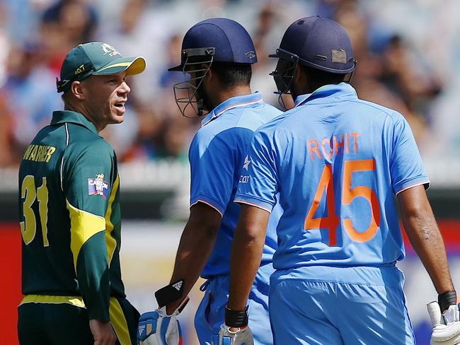 David Warner cleaned up his act after the Rohit Sharma spat. Picture: Wayne Ludbey