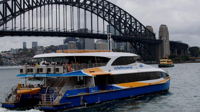 The Manly Fast Ferry fleet is benefiting from the Hullbot autonomous cleaning system. Picture: NCA NewsWire / Nikki Short