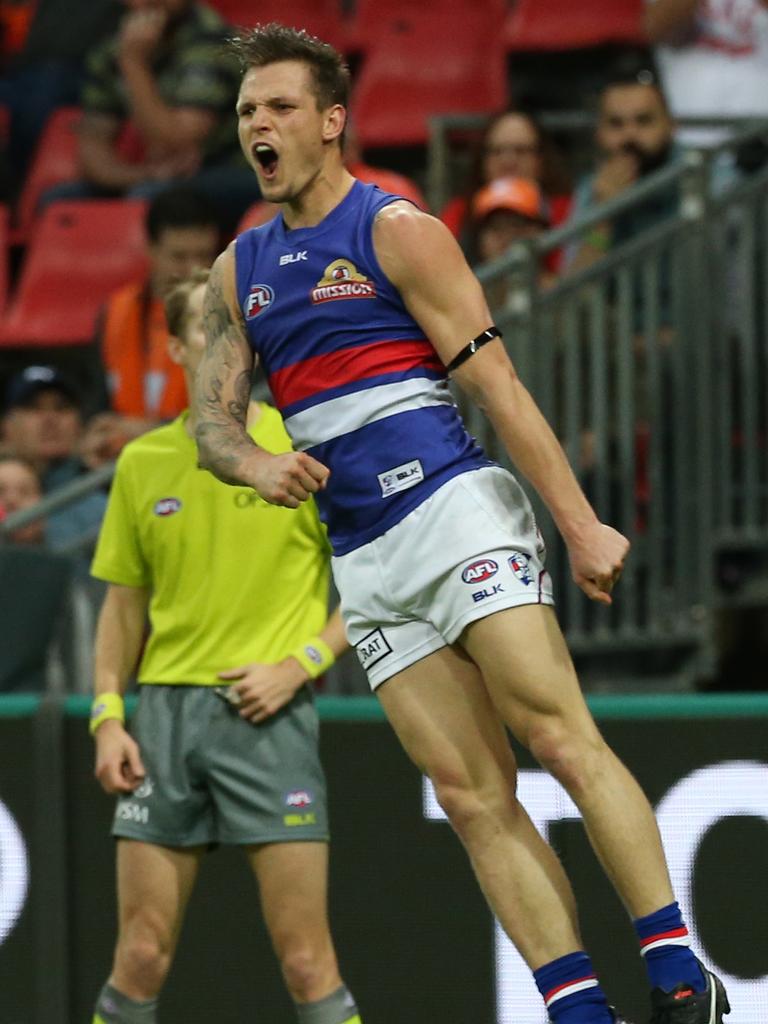 Smith after one of his four majors in the 2016 preliminary final. Picture: AAP Image/Craig Golding