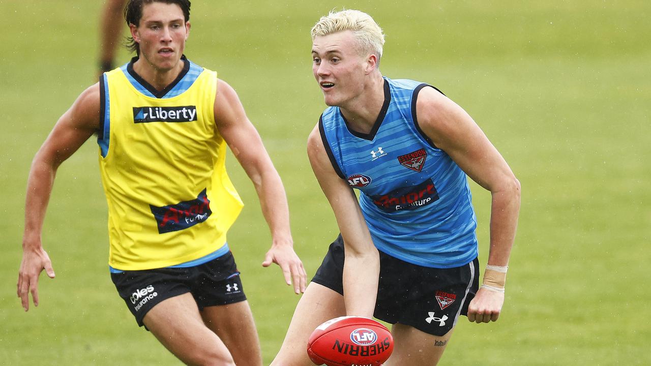 Nik Cox returned to pre-season training at Essendon on Wednesday.