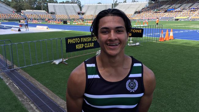 Xavier Savage ran the 100 metres in 10.5 seconds at the 2018 GPS Track and Field, the fastest time of any 16-year-old in State Athletics history.