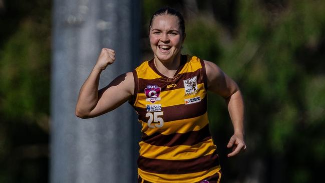 Aspley Hornets QAFLW star Jessica Stallard in action. Picture: Michael Lovell