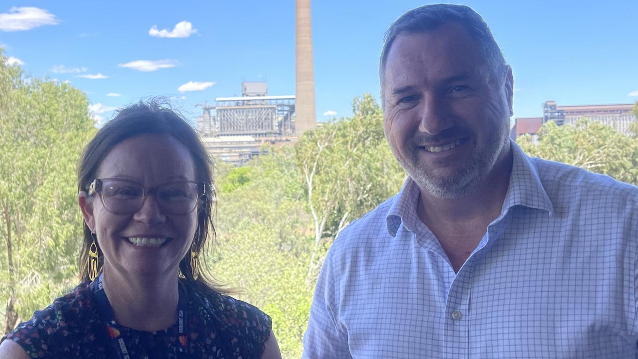 Mount Isa Mayor Peta MacRae and Minister for Tourism Andrew Powell last year.