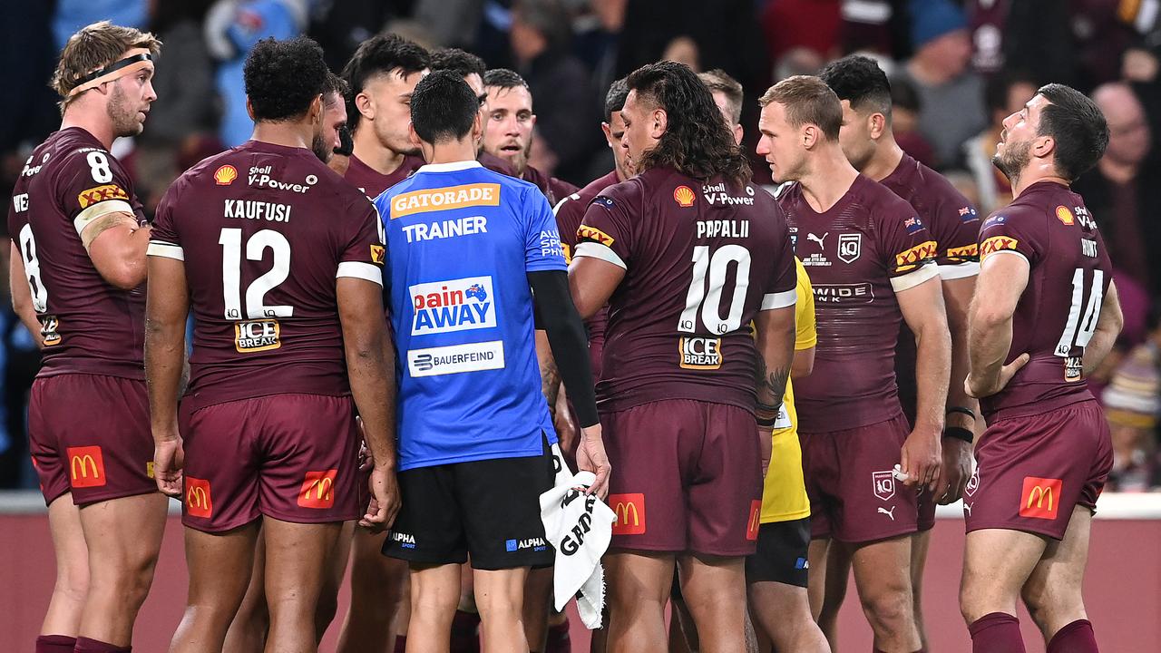 Dejected Maroons during game two (Photo by Bradley Kanaris/Getty Images)