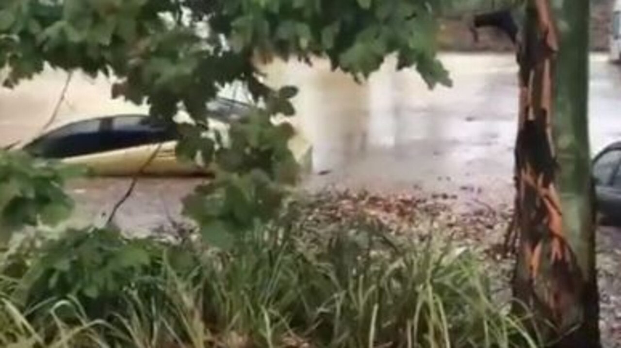 Cars go under during flooding on the Gold Coast. Picture: 7 News