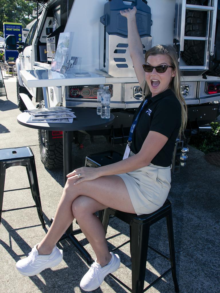 Gracyn McKewin at the Sanctuary Cove Boat Show. Picture: Glenn Campbell