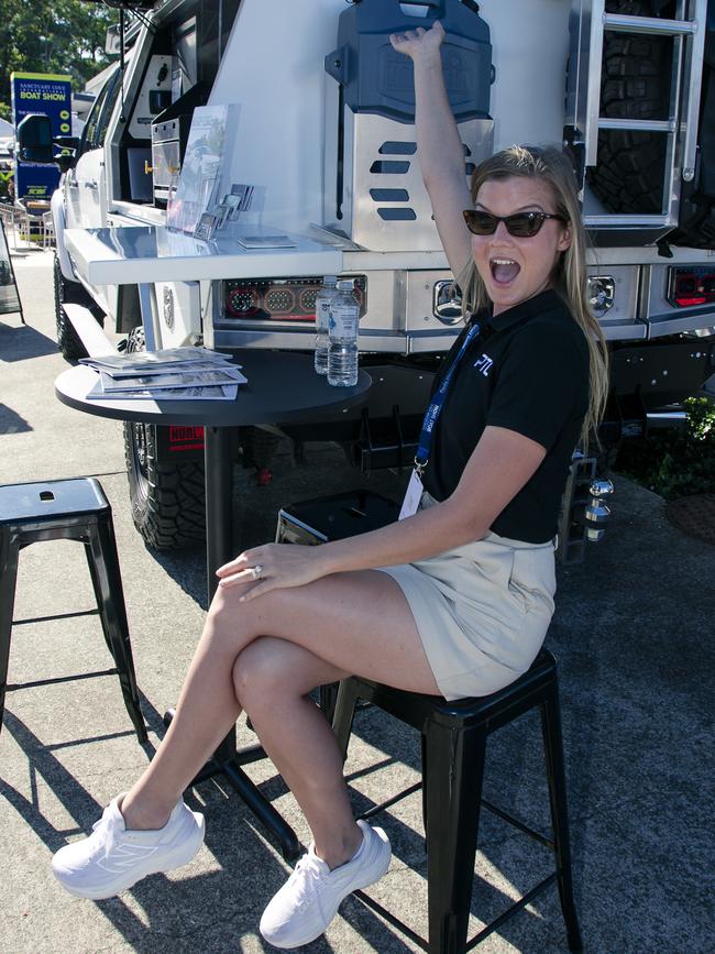 Gracyn McKewin at the Sanctuary Cove Boat Show. Picture: Glenn Campbell