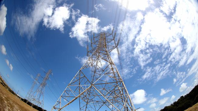 Power lines at the AGL power station at Torrens Island in Adelaide. Picture: AAP