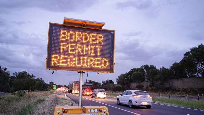 Permits are being checked at Albury. Picture: Simon Dallinger