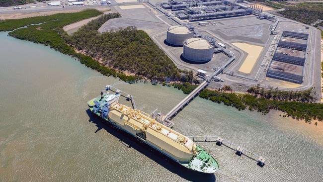 Origin Energy's Australia Pacific liquefied natural gas facility at Curtis Island in north Queensland. Picture: AAP