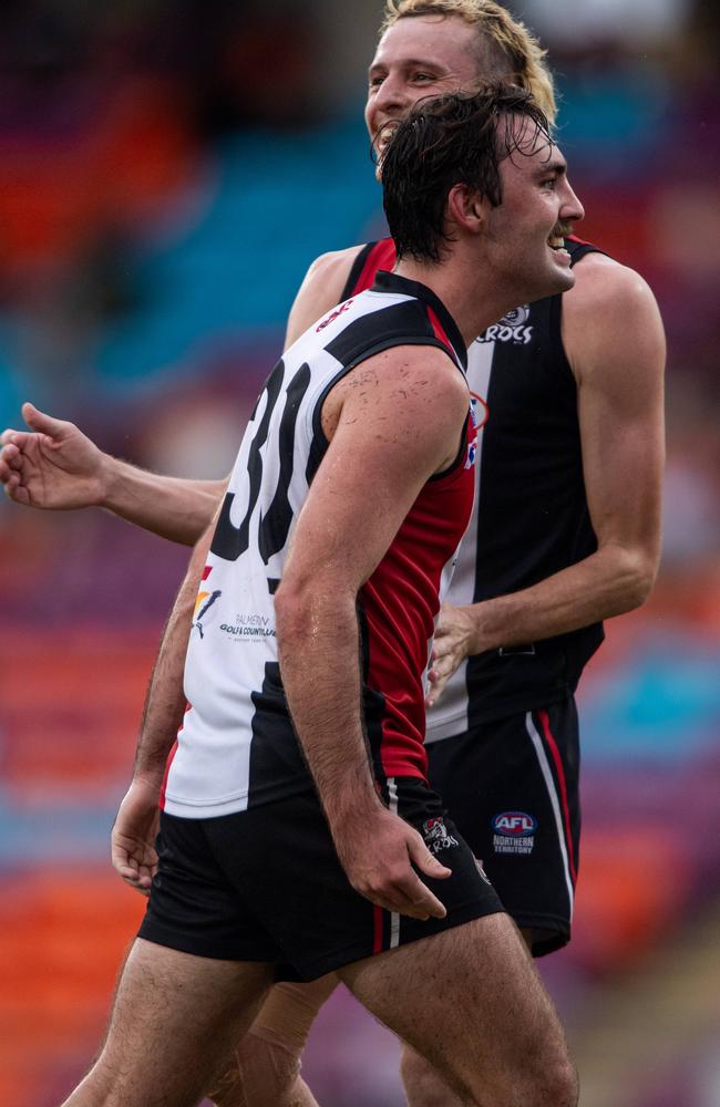 Kayne Davidson in the Southern Districts vs PINT 2023-24 NTFL men's elimination final. Picture: Pema Tamang Pakhrin