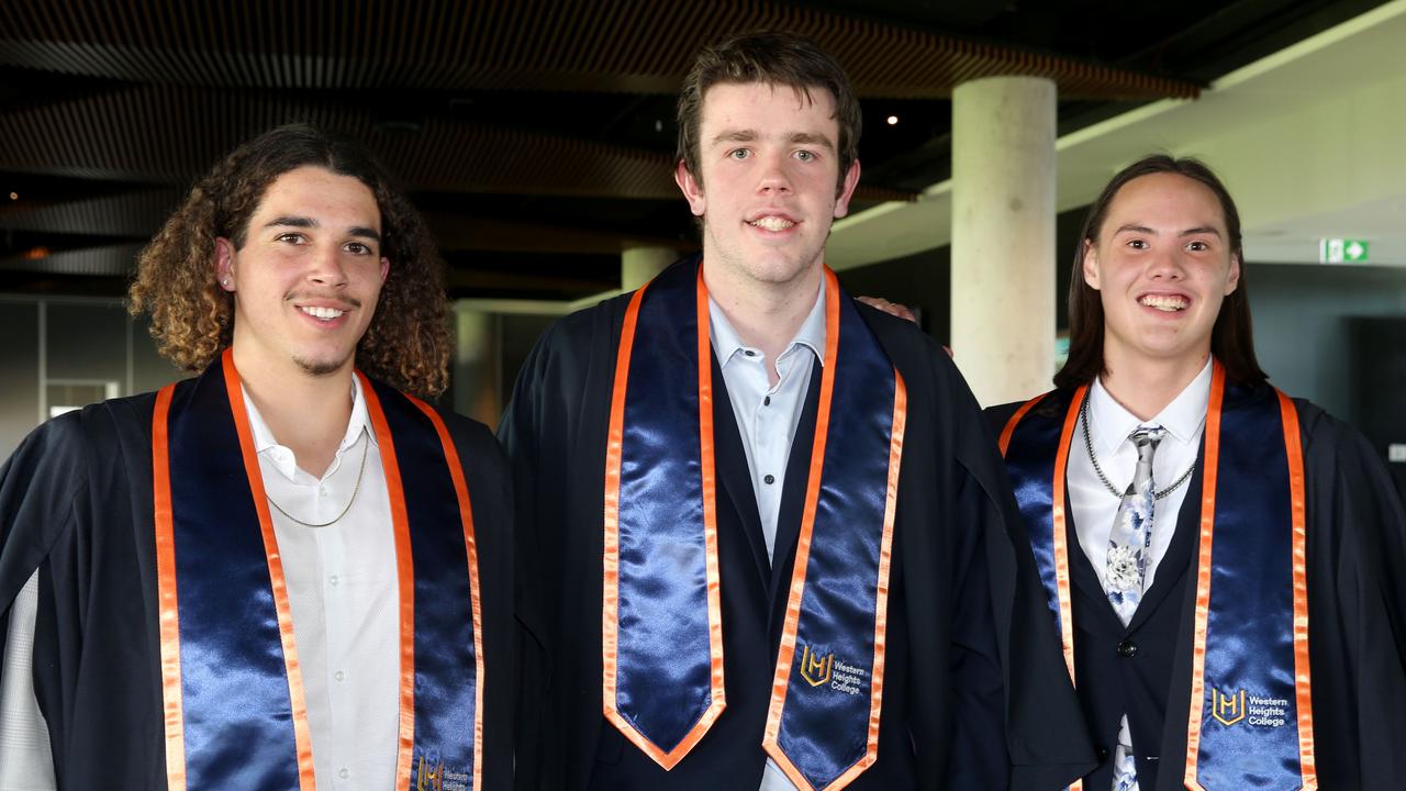 Western Heights College graduation at GMHBA stadium. Picture: Mike Dugdale