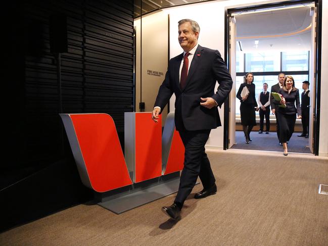 Westpac Chief Executive Officer Brian Hartzer arrives to a press conference concerning Westpac's half year results in Sydney, Monday, May 2, 2016. (AAP Image/David Moir) NO ARCHIVING