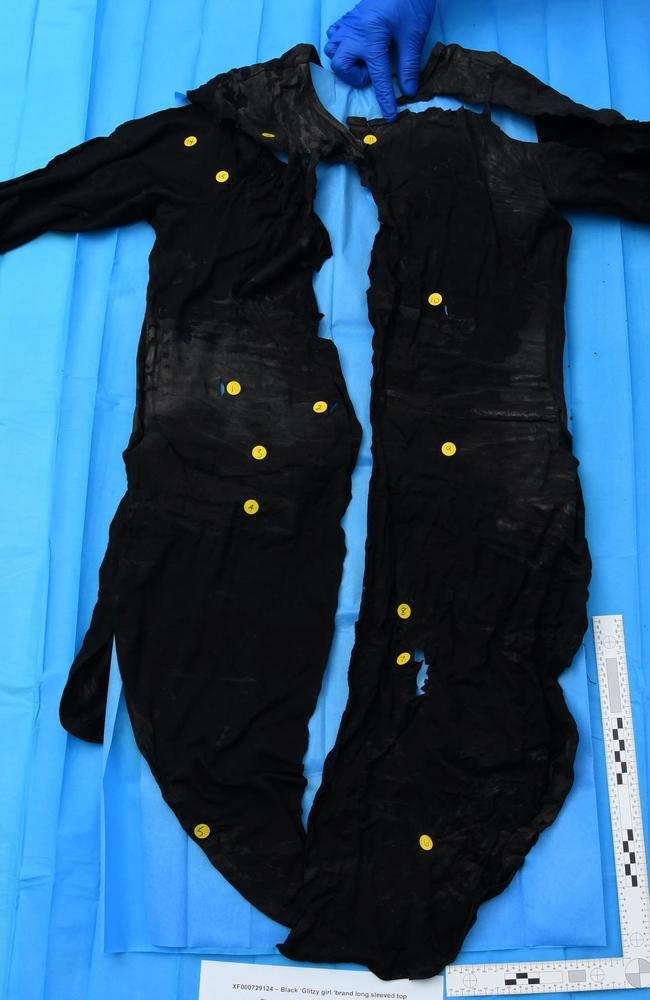 The black dress Pervin Maroufi was wearing when she was stabbed.