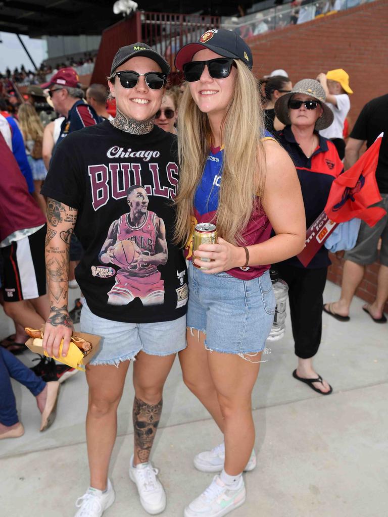 Merisa Millet and Jayme Winter at the NAB AFLW grand final. Picture: Patrick Woods