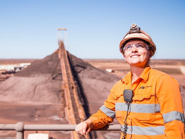 An OZ Minerals staff member at the Prominent Hill Mine in South Australia